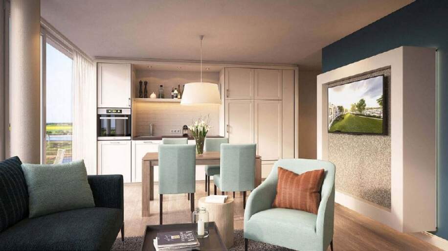 Visualisierung Blick in den Wohnbereich - Immobilienmakler Dresden, Chemnitz, Leipzig