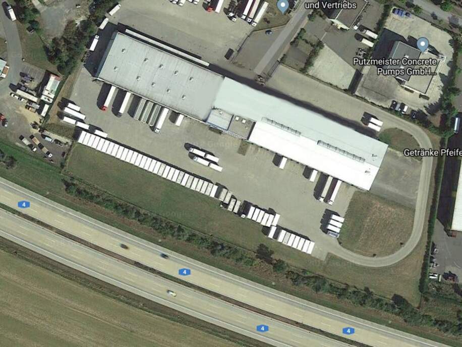 Satelitenansicht auf Gelände unmittelbar an der Autobahn A4