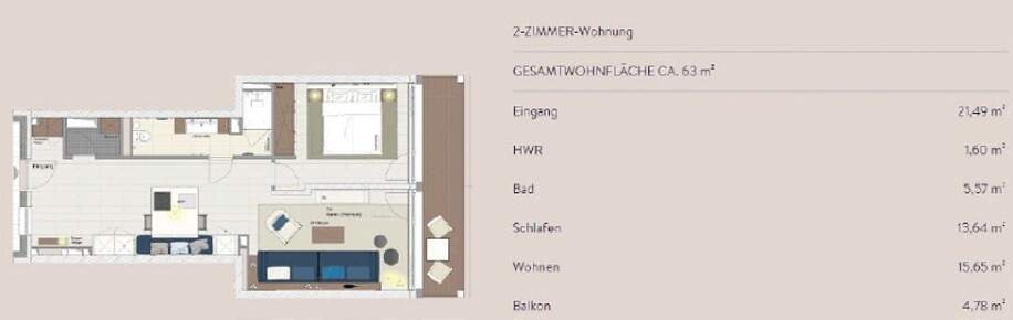 Grundriss Apartment Typ 2